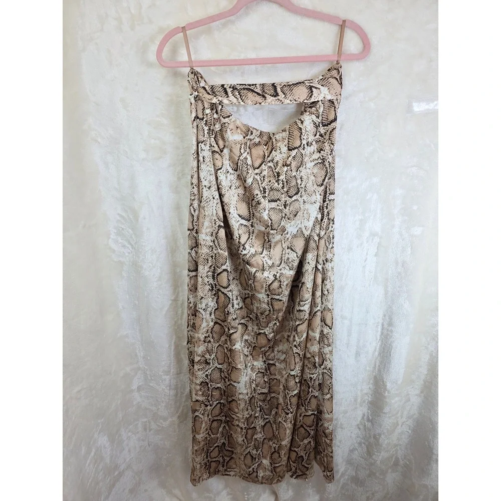 Canvas Apparel The Shiloh Skirt 1X‎ Snakeskin Print Midi Wrap Buckle Detail NWT